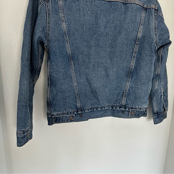 Levi’s Sherpa Lined Jean Jacket Blue Medium Wash Size XS Women 100% Cotton - Picture 10 of 13